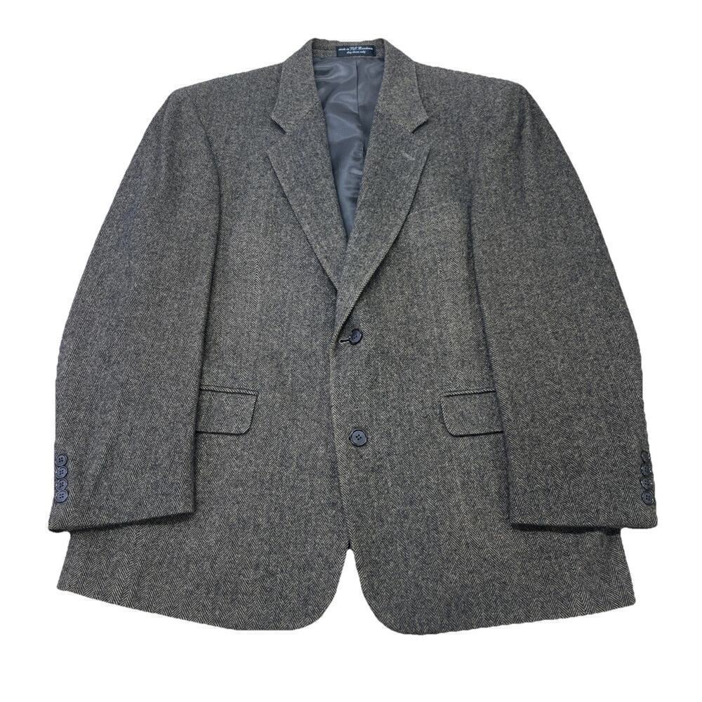 Chereskin Sport Coat Blazer Jacket Mens 42R Brown Herringbone Camel Hair Blend